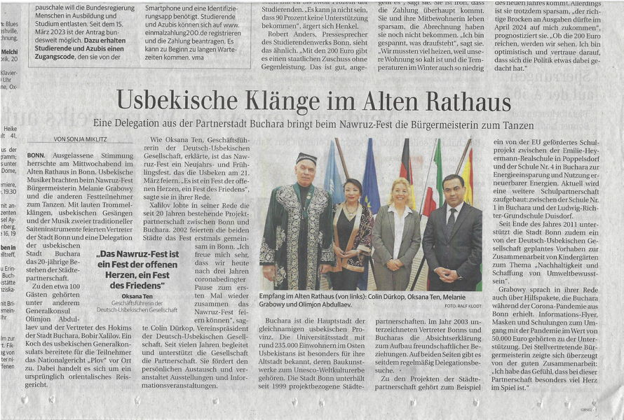 artikel über das nawruz fest in general anzeiger vom 16.03.2023